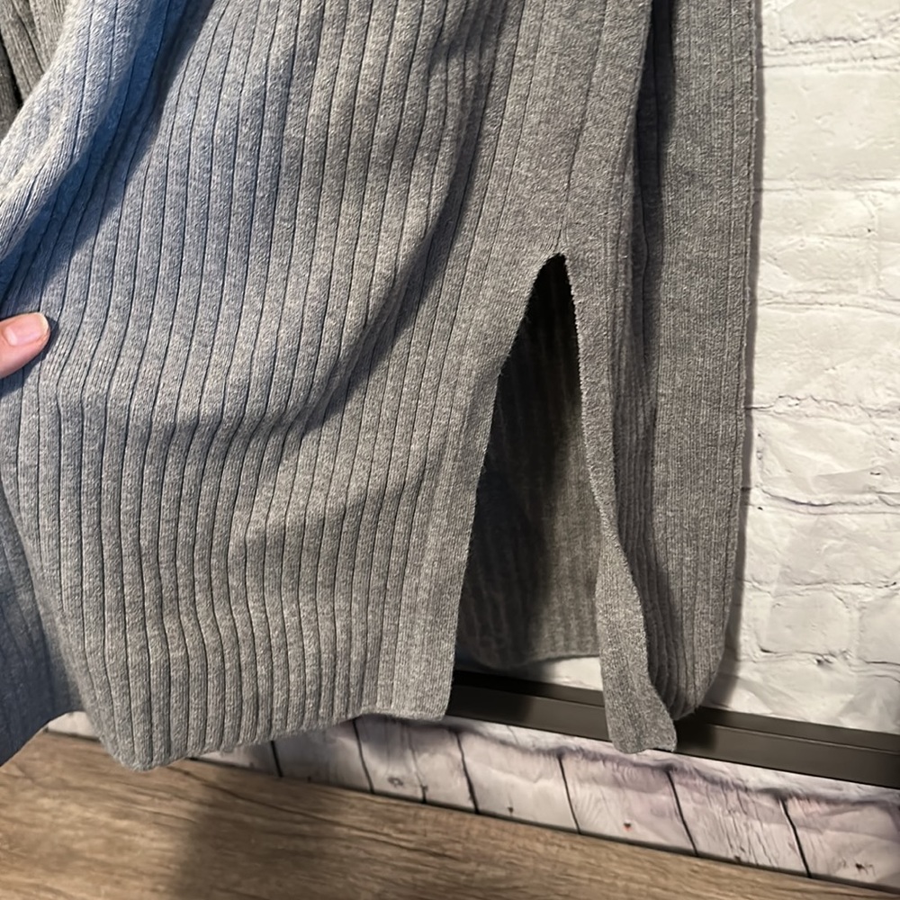 Talbots 1X Grey Ribbed Open Cardigan - Picture 5 of 6